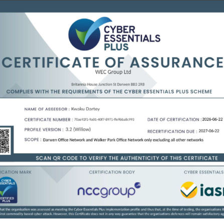 cyber essentials plus certification