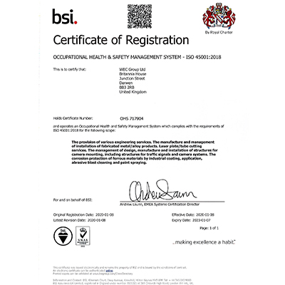 ISO 45001:2018 Certificate