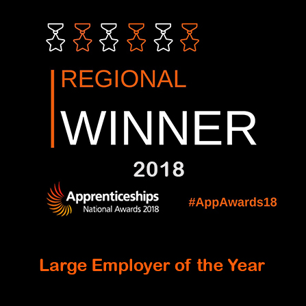 Regional Winner Large Emplolyer of the Year National Apprenticeship Awards 2018
