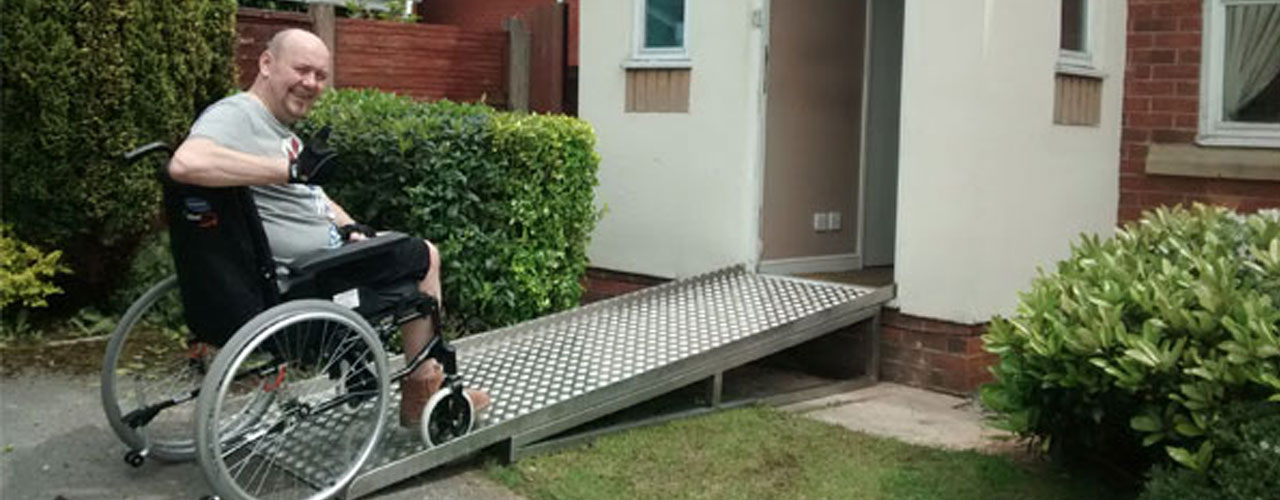 Dave Wild using ramp made by WEC Apprentices