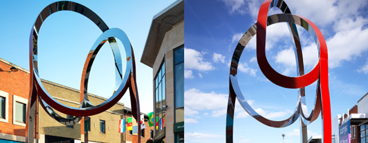 The swirl sculpture in Didcot