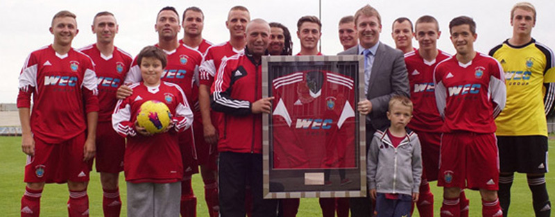 Wayne Wild with AFC Darwen team